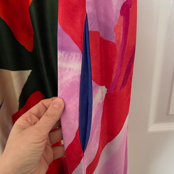 Farm Rio for Anthropologie Halter Maxi Floral Sleeveless Dress w Pockets Size L - Picture 7 of 14